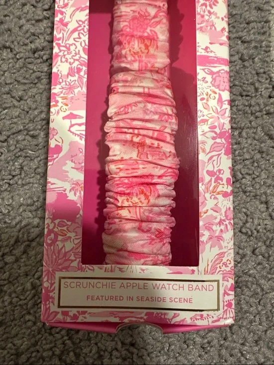 Lilly Pulitzer Pink Floral Scrunchie Apple Watch Band - Picture 3 of 4